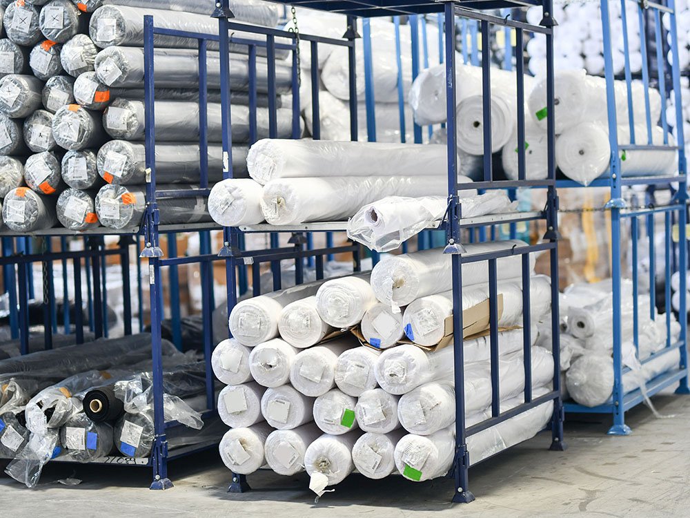 fabric roll storage stack rack