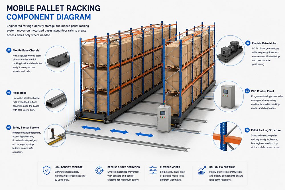 Mobile Pallet Racking Components - Gieantech