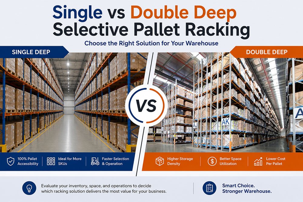 single VS double deep selective pallet racking