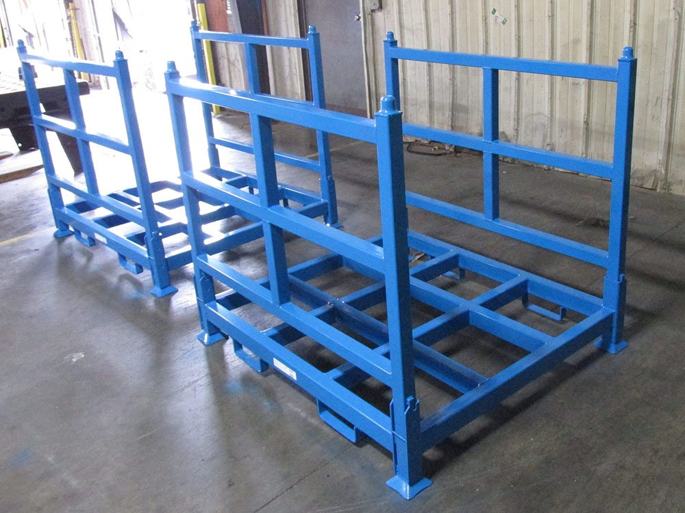 Collapsible stack racking system for flexible warehouse storage