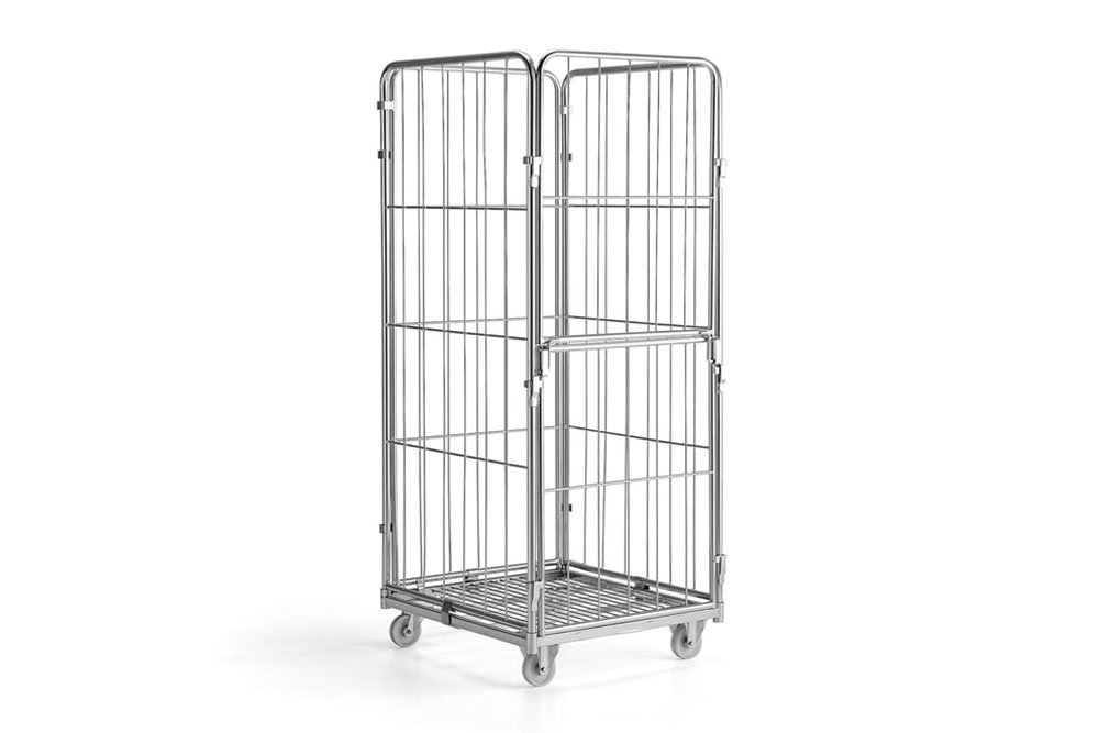 Roll containers in warehouse logistics operation