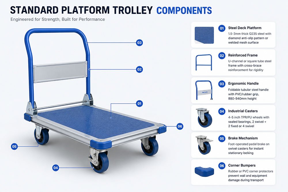 Platform Trolley Components - Gieantech Anatomy Diagram