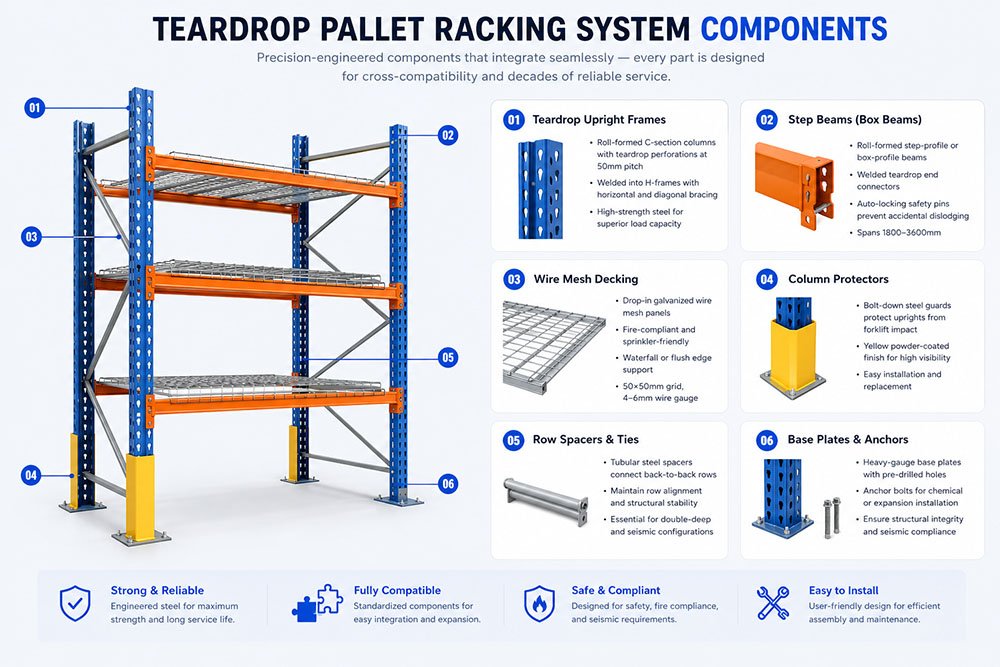 Teardrop Pallet Racking Components - Gieantech