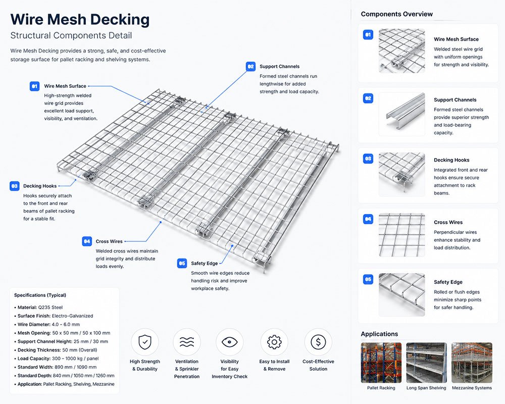 Wire Mesh Decking Components - Gieantech Anatomy